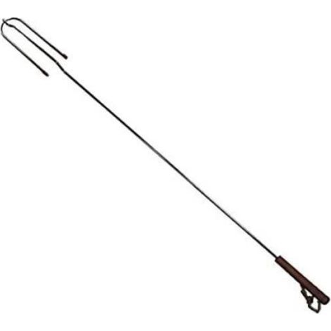 Brochette pour barbecue - Master Grill MG279 - Acier chromé - 102 cm - Poignée en bois non chauffante