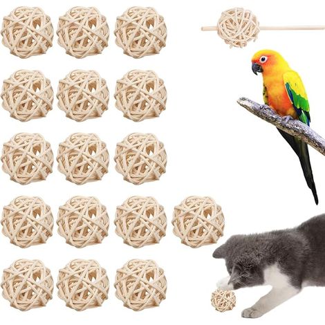 balles en rotin - Jouet à mâcher pour perruches, hamsters, lapins - Accessoires de décoration DIY (1/5)
