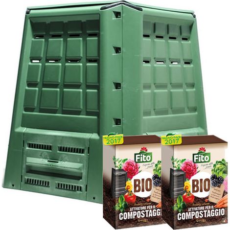 Compostiera ecobox fast 380 lt + 2 confezioni di attivatore compostaggio kg 4