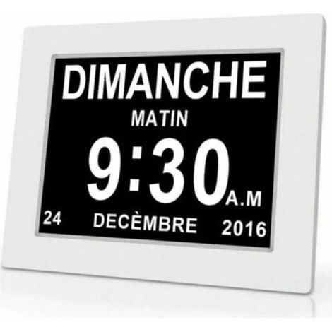 Horloge calendrier numérique One Piece 7 pouces avec date et heure, horloge Alzheimer pour parents, rappel de médicaments pour grands-parents et enfants - Blanc - 20414324mm,IBUYKE (1/5)