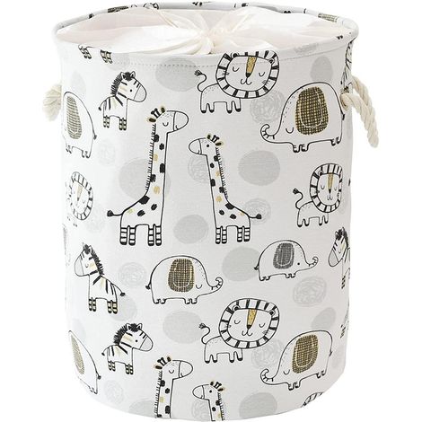 Faltbarer Wäschekorb 58L mit Kordelzug, Spielzeugaufbewahrung Kinderzimmer Deko Giraffe (1/5)