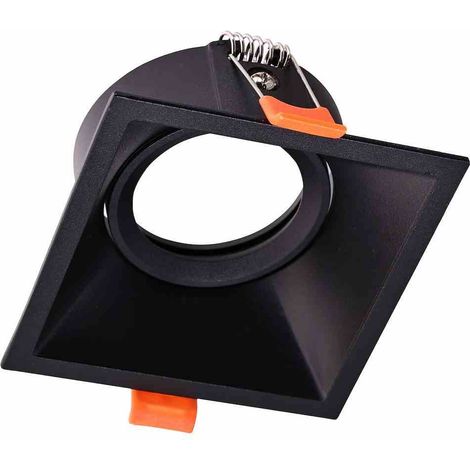 Faretto da incasso a soffitto quadrato orientabile 1xGU10 IP20 nero (1/4)