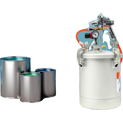 Cuve à Peinture sous Pression, Capacité de 10 Litres, Matériau en Acier au Carbone, Hauteur de 17 à 25 cm, Compatible avec la Peinture à Base de Latex, Idéale pour les Projets de Grande Envergure (1/5)