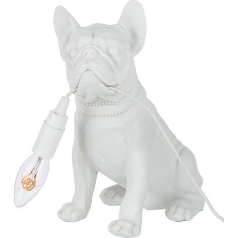 LAMPADA BULLDOG, RESINA, BIANCO