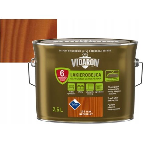 Barniz protector y decorativo Vidaron para madera, 2,5 L, teca natural LO5 (1/5)