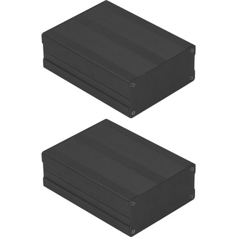 Boîtier de jonction en aluminium noir fendu, finition sablée pour montage électronique et projets DIY (1/5)