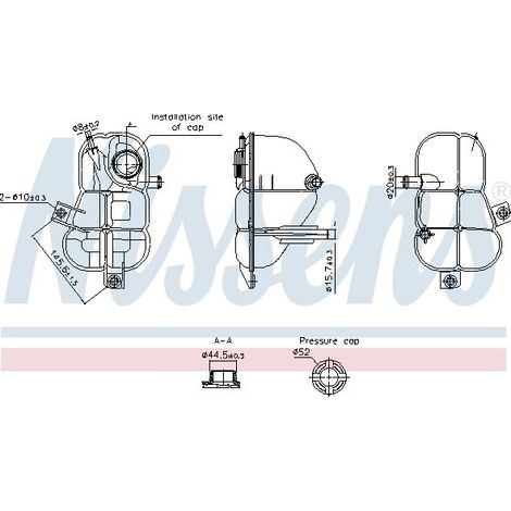Vase d'expansion, liquide de refroidissement NISSENS 996253 FIAT 46558719
