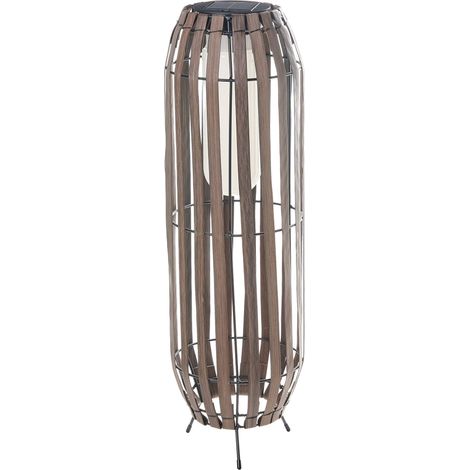 Lanterna solare da giardino LED Paralume sintetico intrecciato Boho Moderno Marrone scuro Muzizi