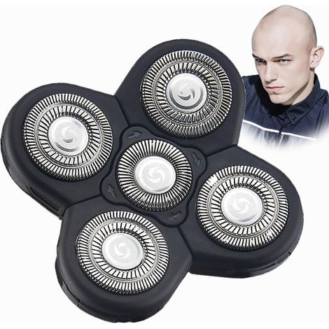 Têtes de rasage de rechange 5D pour hommes chauves, étanches, têtes de rasage électriques facilement remplaçables, rasoir pour hommes chauves (1/5)