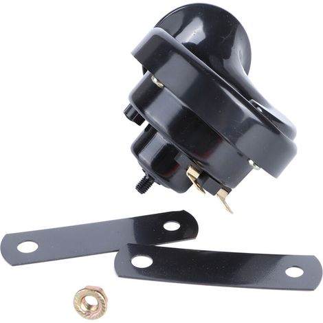 Julihai Klaxon d'escargot de Moto, 12 V, 110 DB, 510 Hz, étanche, Noir (1/5)