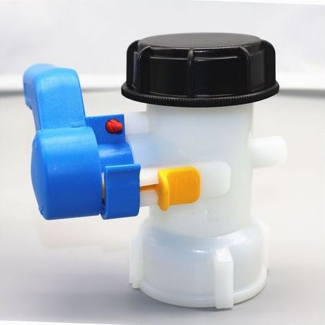 FENOPLASTICAVanne Papillon pour Cuve 1000 litres Mauser IBC, Adaptateur Universel De Réservoir d'eau Robinet de Valve de Réservoir, avec Écrou en Plastique, pour Citerne de Pluie - S60x6 (1/3)