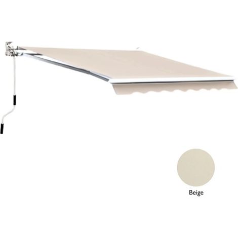 Tenda da Sole Beige 400x300 Avvolgibile Barra Quadra Bracci Retrattili