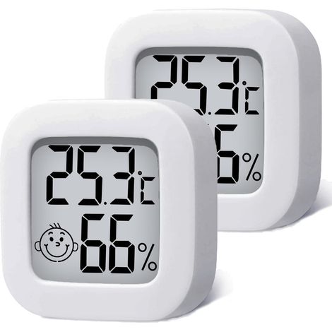 Lot de 2 - Mini thermomètre numérique d'intérieur - Station météo - Thermomètre - Moniteur de température haute précision - Thermomètre d'intérieur - Hygromètre - Thermo-hygromètre - Indicateur de con (1/5)