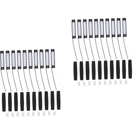 20 Pièces 6 feux de côté pour bateaux clignotants de fourche de camion feu arrière de camion blinker feux remorque rubans à led feu de côté de lumière LED auto suite phares (1/5)