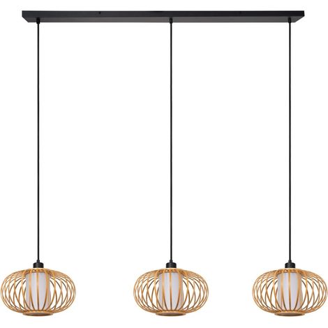 Lampe suspendue Thuline Look bois à 3 clairs - 05457/03/72 (1/3)