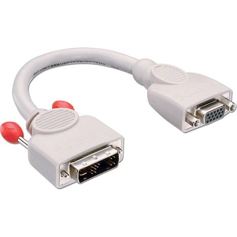 LINDY Cavo DVI-A/VGA FM, 0,2 m 0,2 m VGA (D-Sub) Grigio - Adattatori per cavi video (0,2 m, 0,2 m, DVI-A, VGA (D-Sub), Grigio, Maschio/Femmina) (1/2)