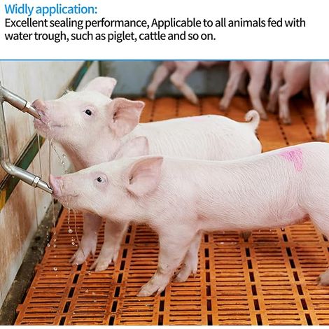 Automatic Pig Feeder, Stainless Steel Leak-Proof Automatic Poultry Feeder, Nozzle and Spring Plastic Rubber Ring (1/4)
