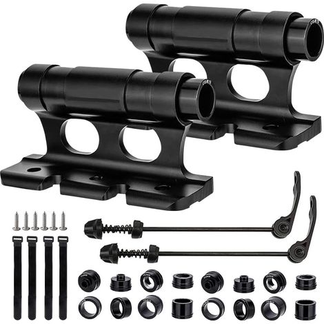 Lot de 2 supports de fourche de vélo, porte-fourche de voiture, en alliage d'aluminium, avec blocage rapide, pour camion, SUV, remorque, voitures (1/5)