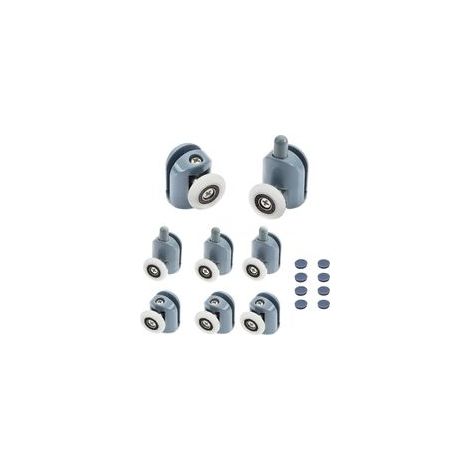 8 Pièces Poulie de Porte Douche,Roulette Porte Coulissante Douche,25mm Galets de Porte de Douche Antirouille roulettes Cabine de Douche Robuste Durable pour Cabine Salle de Bains Porte