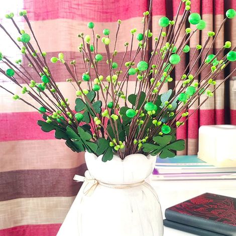 Trèfle À Quatre Feuilles Artificiel - Décoration Saint-Patrick - 42 cm - Vert - 1 Pièce (1/5)