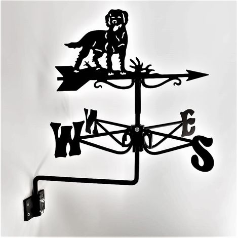 Mini Labrador Weathervane - Steel - L38 x W38 x H45 cm - Black