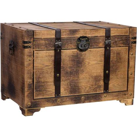 Baúl de madera marrón75x74x51