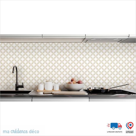 Crédence : Rosaces et couleurs 2 - Couleur Blanc perle - Alu composite - 60 - 120 (1/3)