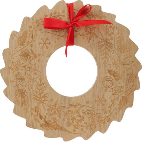 Bambustablett für Snacks BELLUNE Weihnachtskranz, Ø 30 cm