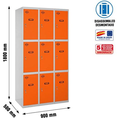 Simonrack Moderner Metall-Lagerkasten in Grau und Orange