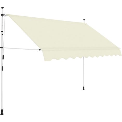 Auvent manuel rétractable Auvent de jardin  Store Banne 300 cm Crème (1/5)