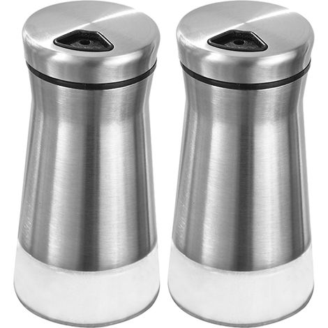 Salière et poivrière avec bec verseur réglable - Distributeur élégant en acier inoxydable - Convient aux sels de l'Himalaya, casher et de mer - Épices