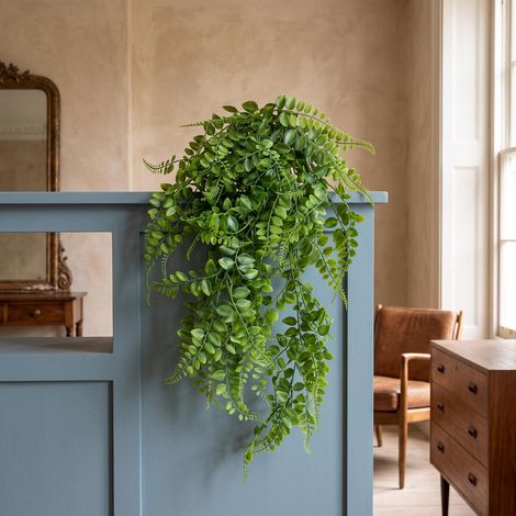 Hanging UV and Fire Resistant Artificial Green Pothos Plant 85cm (1/4)