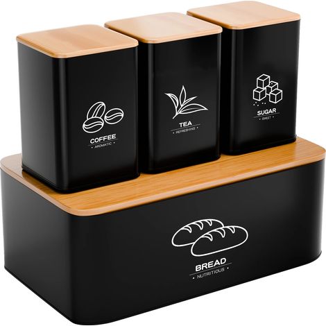 Boîte à pain en métal, forme rectangulaire, grande capacité, solution de stockage réutilisable, certifiée FCM, capacité multi-usage (1/5)