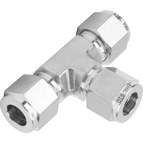 Raccord à Té en Acier Inoxydable 316, Compression à Diamètre Identique, Forgé Matrice SS-600-3Ф10 (1/5)