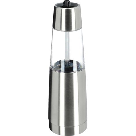Molinillo de especias, diseño ergonómico, ajuste de molienda regulable, color plata. (1/5)