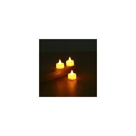 Lot de 12 bougies chauffe-plat LED sans flamme 100 heures avec ampoule vacillante réaliste à piles pour fêtes et fêtes - Jaune chaud H146