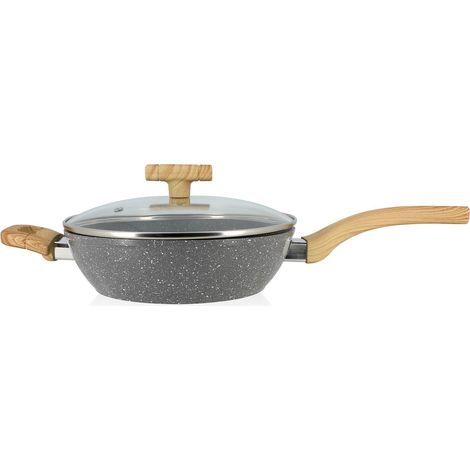 Sauteuse avec couvercle en aluminium 24cm, CANNELLE (1/5)