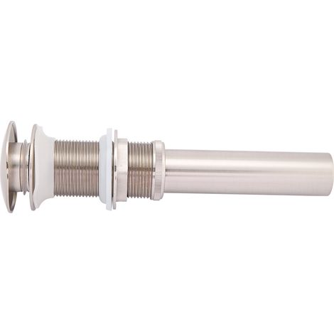 Válvula de desagüe para lavabos de baño SIN rebosadero, G1 1/4" cobre con acabado de níquel (1 pieza) (1/5)