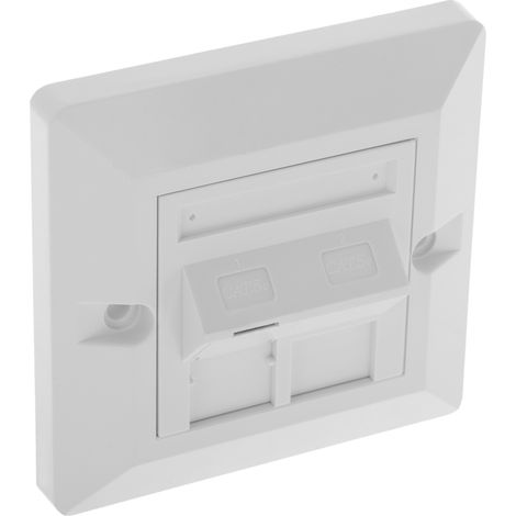 BeMatik - Placa de pared de 80x80 de 1 RJ45 Cat.5e UTP