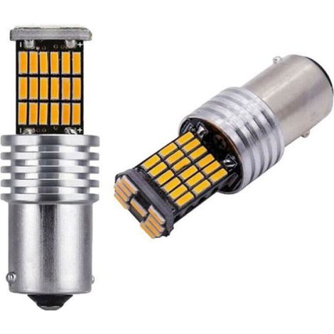 Ampoule LED - BA15S - 1156 P21W - Jaune Ambre - Pour Feux de Clignotants Avant et Arrière - Lot de 2 (1/4)