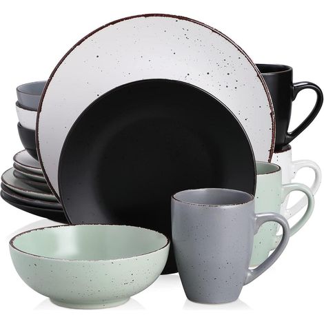 Tafelservice Steingut Vintage 16teilig 16tlg Kombiservice Mehrfarbig (1/5)