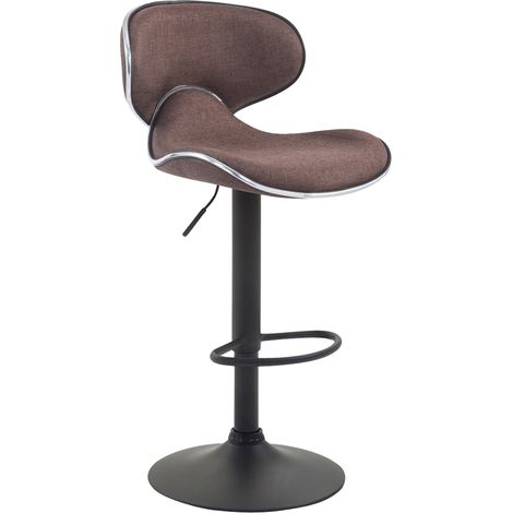 Sgabello da bar x1 sedute moderne con linee ondulate tessuto marrone base a tromba in metallo nero 100005676