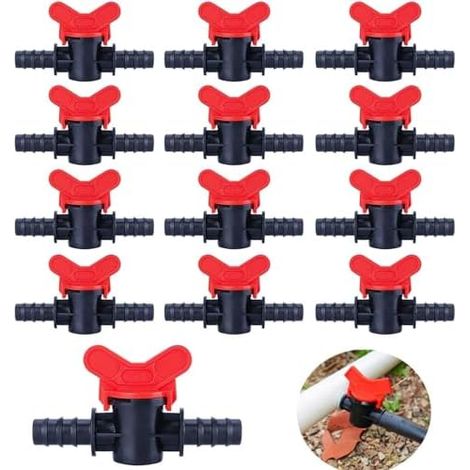 CSPARKV 20Pcs Drip Irrigation Shutoff Valve Straight Drip Valve 16PE Shutoff Valve Line Quality Barbed Ball Valve Vegetable Garden Planting Backyard Irrigation Hose Connection