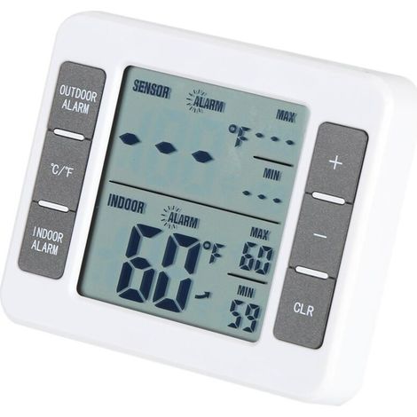 Thermomètre de congélateur numérique sans fil Capteur de température intérieure/extérieure avec alarme sonore (1/5)