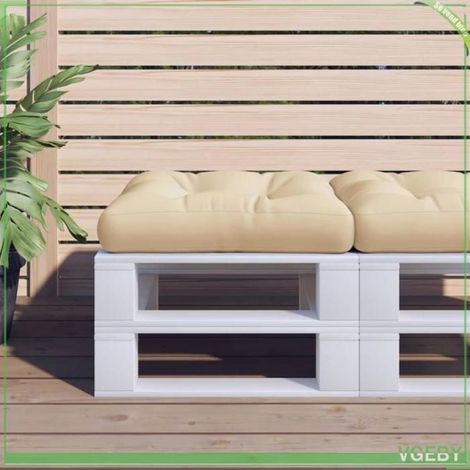 360450 Coussin de palette beige 60x60x12 cm tissu (1/5)