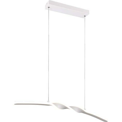 Hängeleuchte LED Wohnzimmer Deckenlampe Metall weiß matt höhenverstellbar H150cm