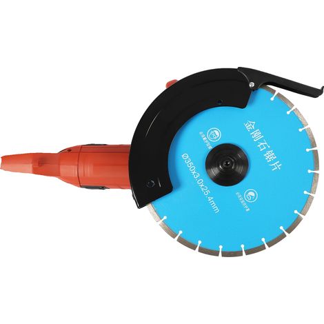 Sierra eléctrica para hormigón de 3000 W, disco de diamante de 350 mm, máquina de corte de alta potencia a 3800 RPM para ladrillos, mármol y hormigón, azul, UE (1/2)