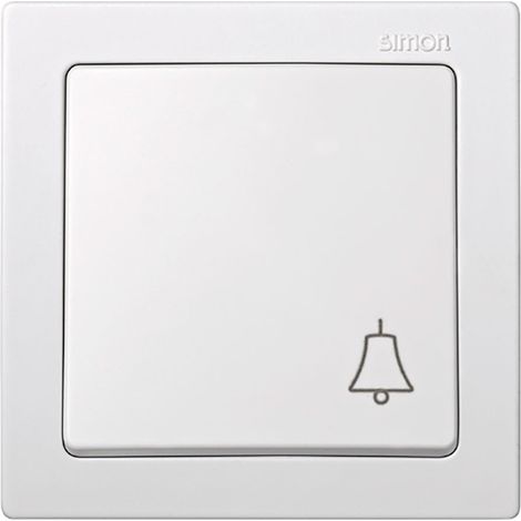 Pulsador superfice, 10ax 250v, ip20, serie simon73 loft, campana grabada, blanco, retractilado
