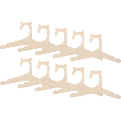Lot de 10 cintres en bois naturel pour vêtements de bébé, décoration pour chambre d'enfant. (1/5)