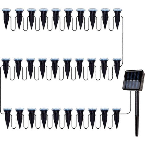Lampe solaire 30pièces Solaire Ground Lampes - étanche Allumage/extinction - pour Pelouse Patio Jardin Walkway – Bleu (1/5)